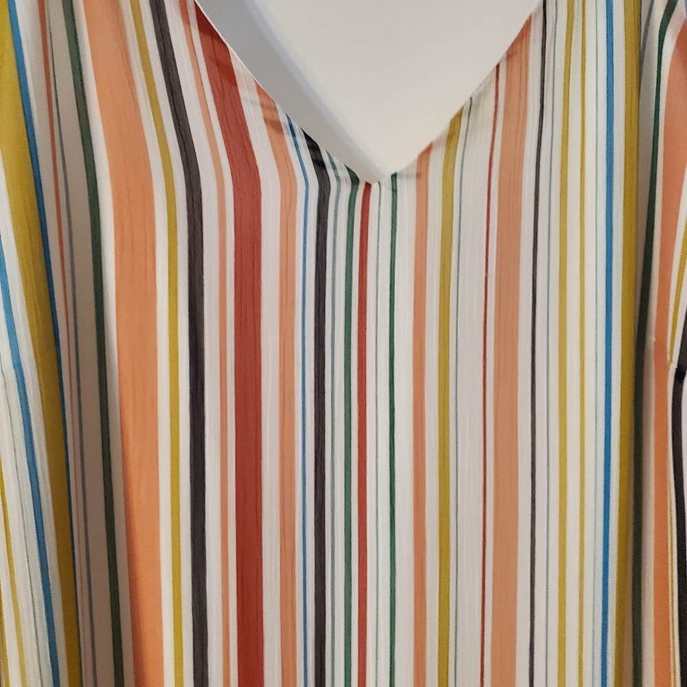 Fully Lined Spaghetti Strap Multicolor Stripe Max… - image 2